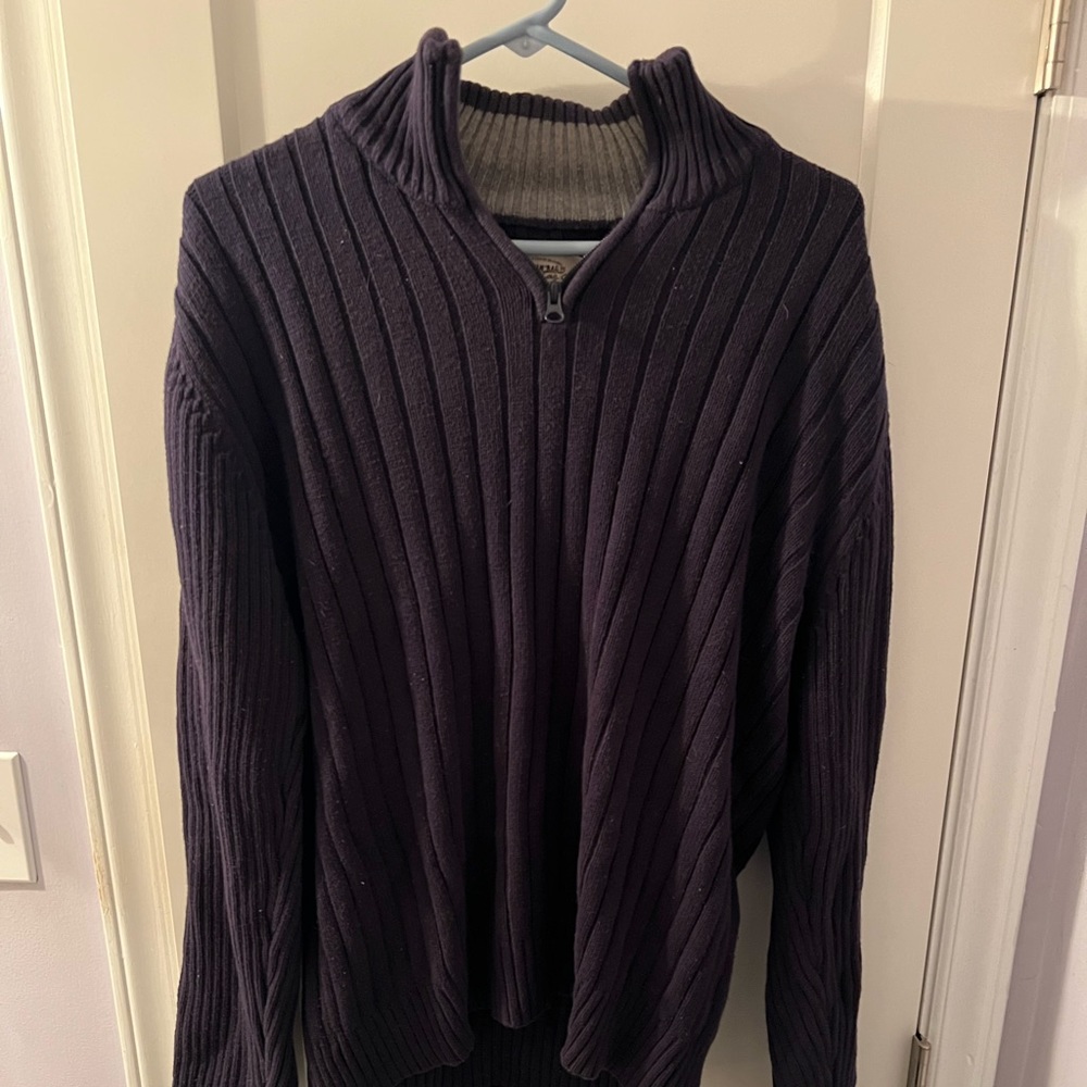 XL blue quarter zip sweater